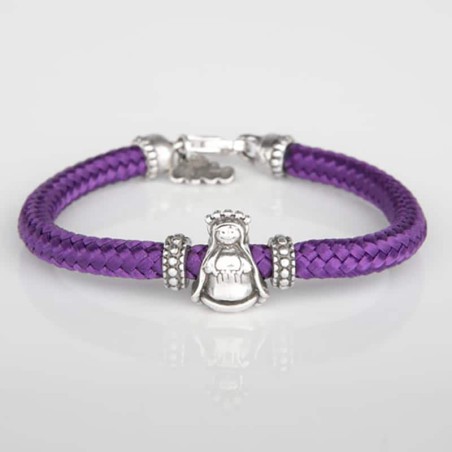 Pulsera cabo morado Virgencita Milagrosa