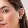 Pendientes Aro exagonal de plata de ley, esmaltados en turquesa con circonita 1mm. Bañados en oro de 18 klt. Muestra en modelo.