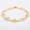 Pulsera de plata bañada en oro de 23 kilates de Botones Charros y filigranas charras con marcasitas. Muestra principal.