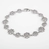 Pulsera de plata de primera ley de Botones Charros de dos tamaños con marcasitas. Muestra principal.