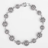 Pulsera de plata de primera ley de Botones Charros de dos tamaños con marcasitas. Muestra secundaria.