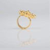 Anillo Néfele Botón Charro de plata de primera ley chapada en oro de 23 kilates. Con Marcasitas. otra vista.