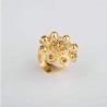 Anillo Néfele Botón Charro de plata de primera ley chapada en oro de 23 kilates. Con Marcasitas.