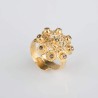 Anillo Néfele Botón Charro de plata de primera ley chapada en oro de 23 kilates. Con Marcasitas.
