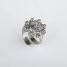 Anillo Botón Charro de plata de primera ley con Marcasitas. Pequeño.