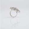 Anillo Botón Charro de plata de primera ley. Aro abierto. Otra vista.