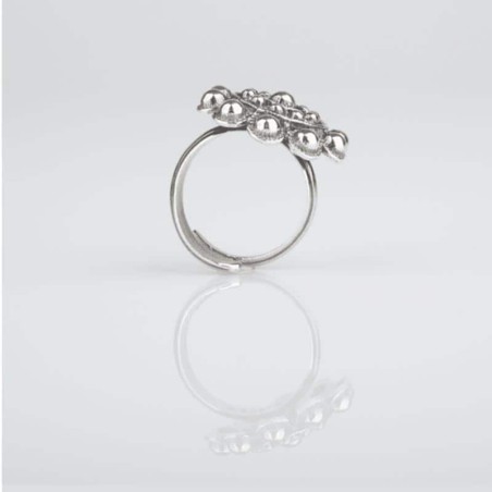 Anillo Botón Charro de plata de primera ley. Mediano. Otra vista.