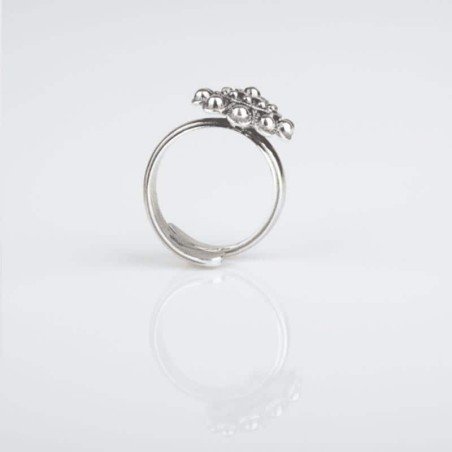 Anillo Botón Charro de plata de primera ley. pequeño. Otra muestra.