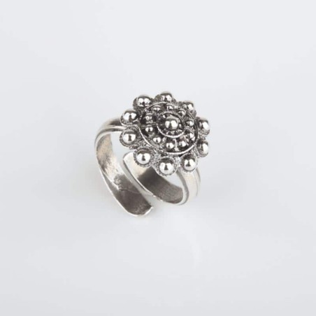 Anillo Botón Charro de plata de primera ley. pequeño.