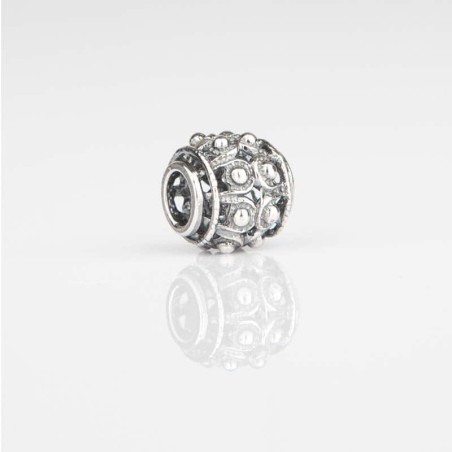 Charm Boton Charro de filigrana en plata de ley para la pulsera de Pandora o similares. Muestra 2.