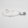 Charm Boton Charro con colgante en plata de ley para la pulsera de Pandora o similares. Muestra colocada en pulsera Pandora.