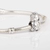 Charm profesión Enfermera en plata de ley para la pulsera de Pandora o similares. Frontal. Muestra en pulsera pandora, detalle.