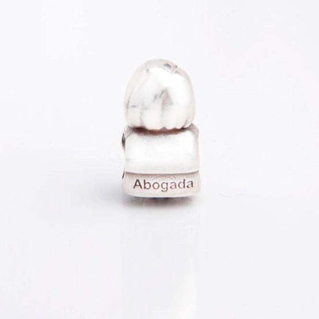 Charm Abogada en plata de ley para la pulsera de Pandora o similares. Dorsal.