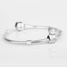 Charm Peluquera en plata de ley para la pulsera de Pandora o similares. Frontal. Pulsera con charm, entera.