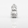 Charm Peluquera en plata de ley para la pulsera de Pandora o similares. Frontal.