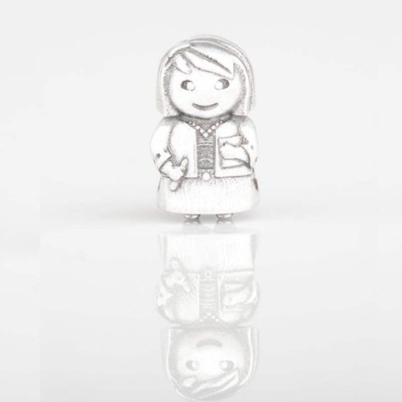Charm Profesora en plata de ley para la pulsera de Pandora o similares. Frontal.