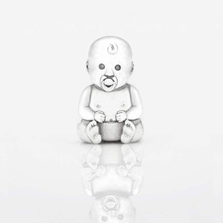 Charm Niño en plata de ley para la pulsera de Pandora o similares. Frontal.
