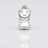 Charm de La Fallera en plata de ley para la pulsera de Pandora o similares. Frontal.