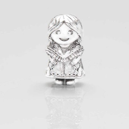 Charm Maña en plata de ley para la pulsera de Pandora o similares. Frontal.