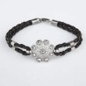 Pulsera Néfele Botón Charro de plata de primera de ley con marcasitas