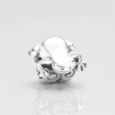 Charm Rana de la Universidad de Salamanca en plata de ley para la pulsera de Pandora o similares. Vista Frontal.