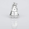 Charm Virgencita de la Esperanza en plata de ley para la pulsera de Pandora o similares. Vista trasera.