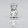 Charm Virgencita de los Desamparados "La Geperudeta" en plata de ley para la pulsera de Pandora o similares. Vista Frontal.