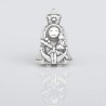 Charm Virgencita de la Cabeza en plata de ley para la pulsera de Pandora o similares. Vista frontal.