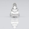 Charm de la Virgencita de Guadalupe en plata de ley para la pulsera de Pandora o similares. Vista trasera.