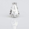 Charm Virgencita del Carmen en plata de ley para la pulsera de Pandora o similares. Vista trasera.