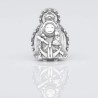 Charm Virgencita de la Cabeza con resplandor en plata de ley para la pulsera de Pandora o similares. Vista frontal.