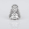 Charm Virgencita del Rocío en plata de ley para la pulsera de Pandora o similares. Vista frontal.