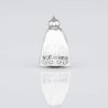 Charm de la Virgencita de Fátima en plata de ley para la pulsera de Pandora o similares. Vista trasera.