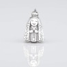 Charm de la Virgencita de Fátima en plata de ley para la pulsera de Pandora o similares. Vista frontal.