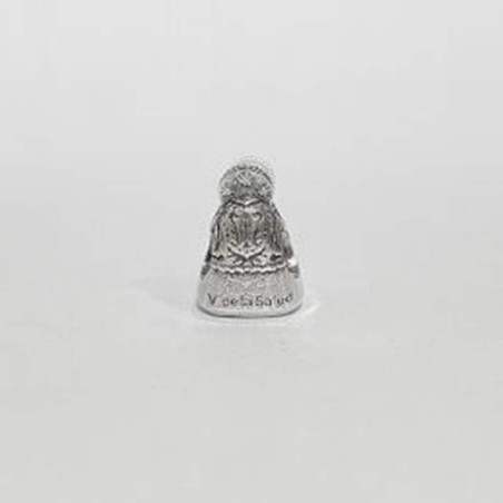 Charm de la Virgencita de la Salud. en plata de ley para la pulsera de Pandora o similares. Vista trasera.