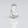 Charm de la Virgencita Inmaculada en plata de ley para la pulsera de Pandora o similares. Muestra trasera.