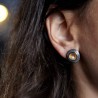 Pendientes Plata bicolor con Perla, modelo.