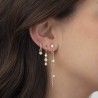 Pendientes de Aro en plata bañada en oro con circonita blanca. Modelo.