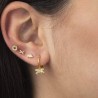 Pendientes de Aro con lazo y circonitas blancas. Modelo.