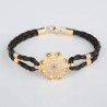 Pulsera Néfele Botón Charro de plata de primera de ley chapada en oro de 23kt