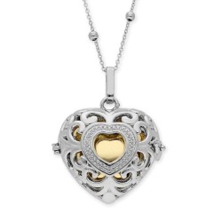 Llamador de Angeles CORAZÓN, con bolas intercaladas EN cadena de acero.