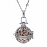 Llamador de Angeles CORAZONES, con bolas intercaladas en cadena de acero.
